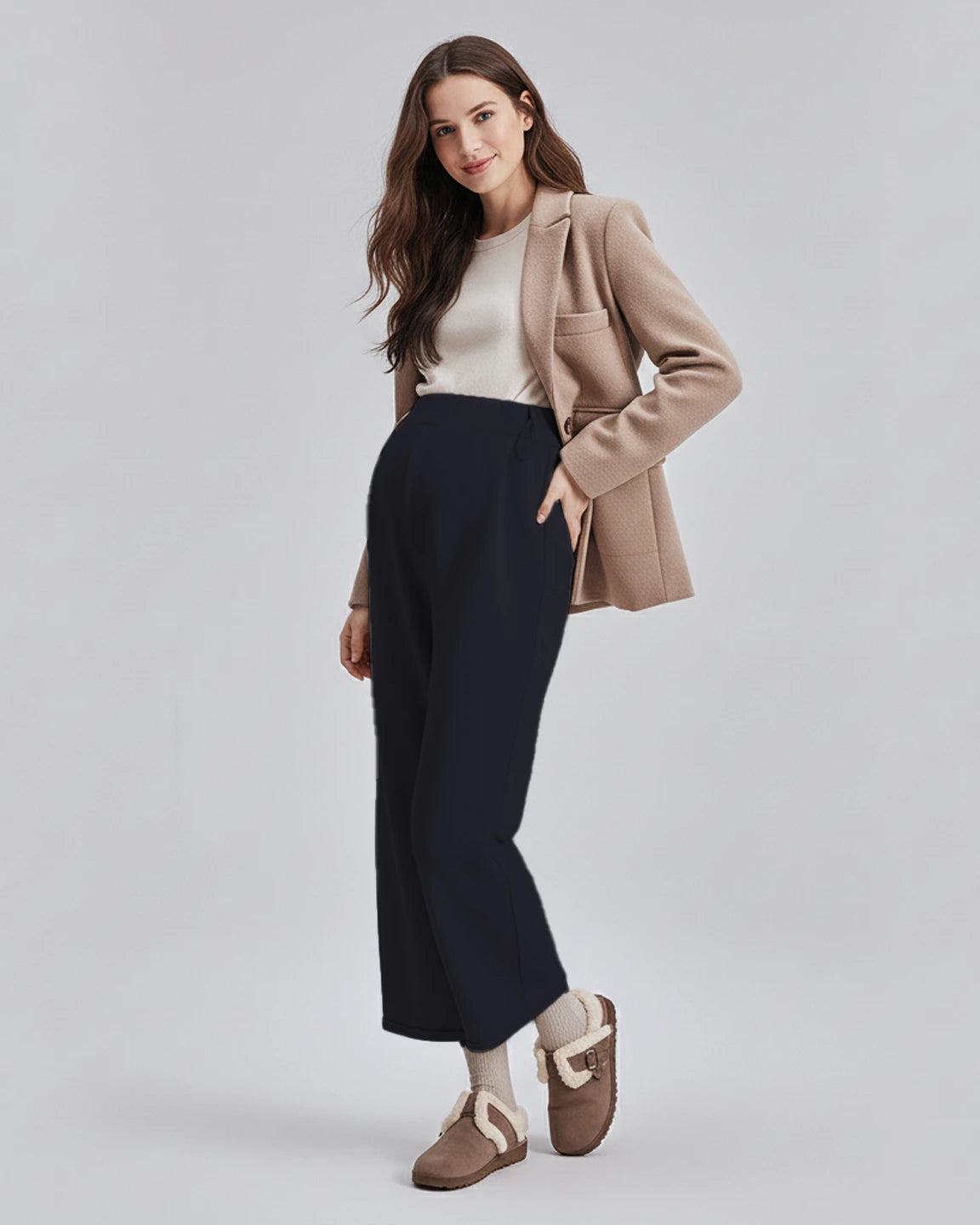 Velvet Straight-Leg Maternity Pants