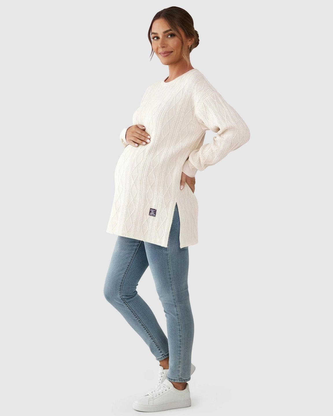 Elegant Textured Loose Fit Maternity Top