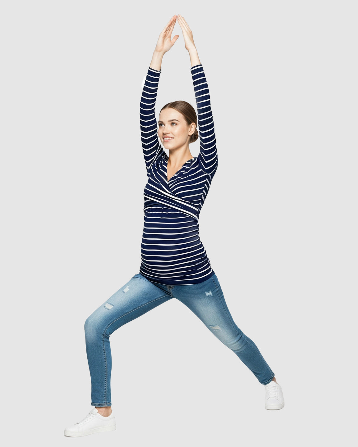 Long-Sleeve V-Neck  Maternity Shirt