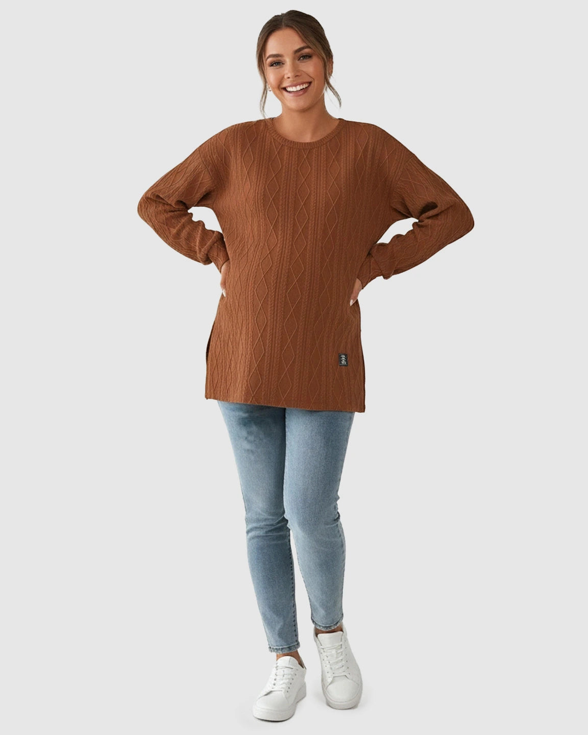 Elegant Textured Loose Fit Maternity Top