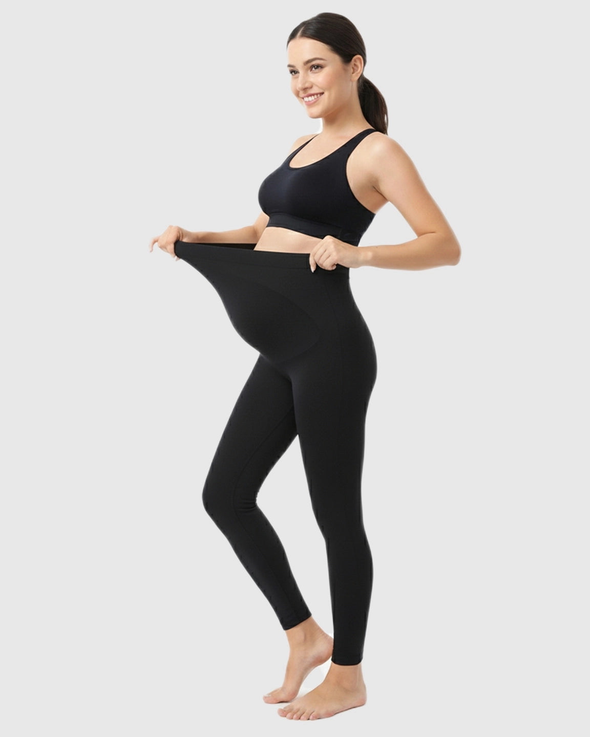 High-Waist Seamless Maternity Leggings