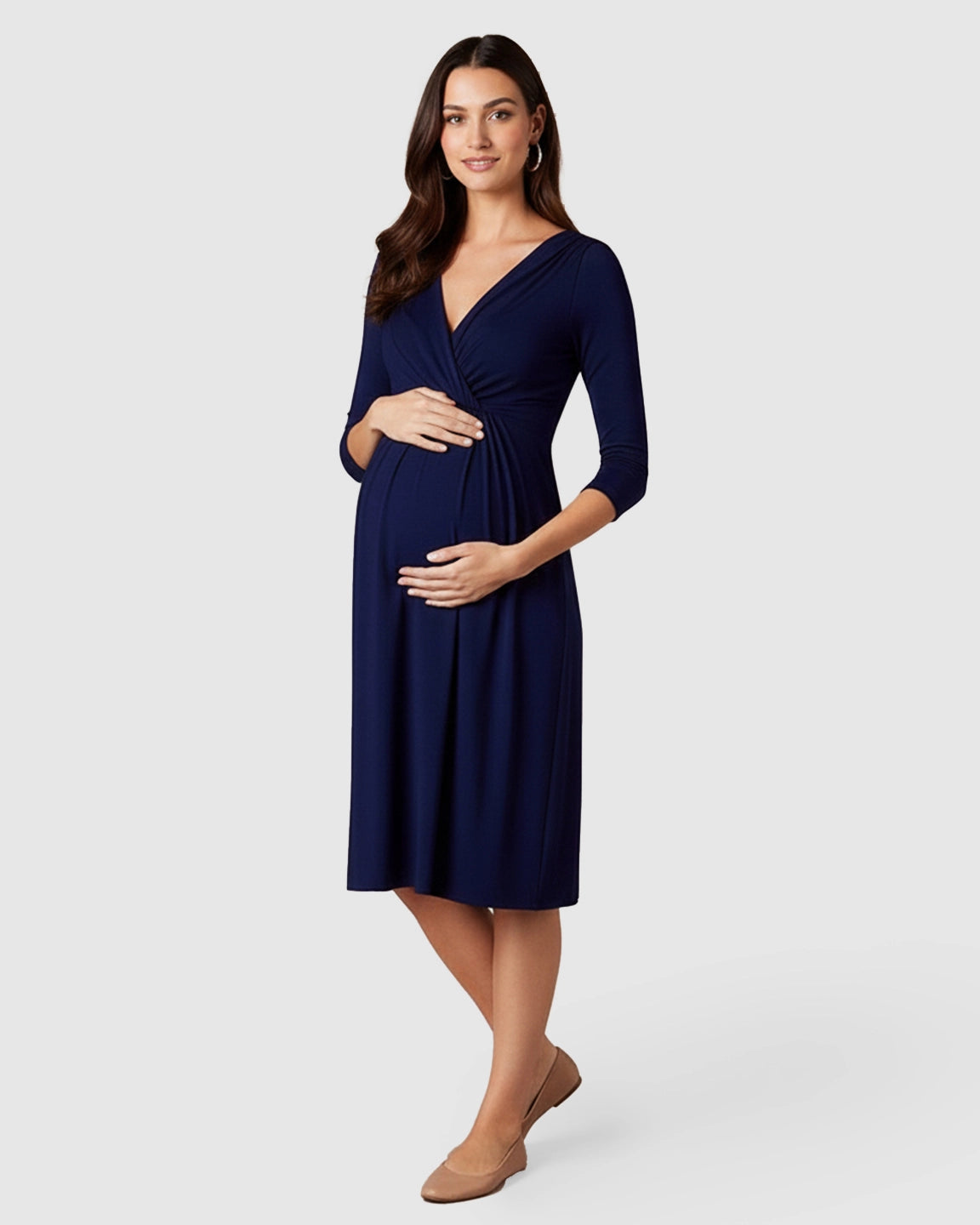 Elbow Length Sleeves Casual Maternity Dress