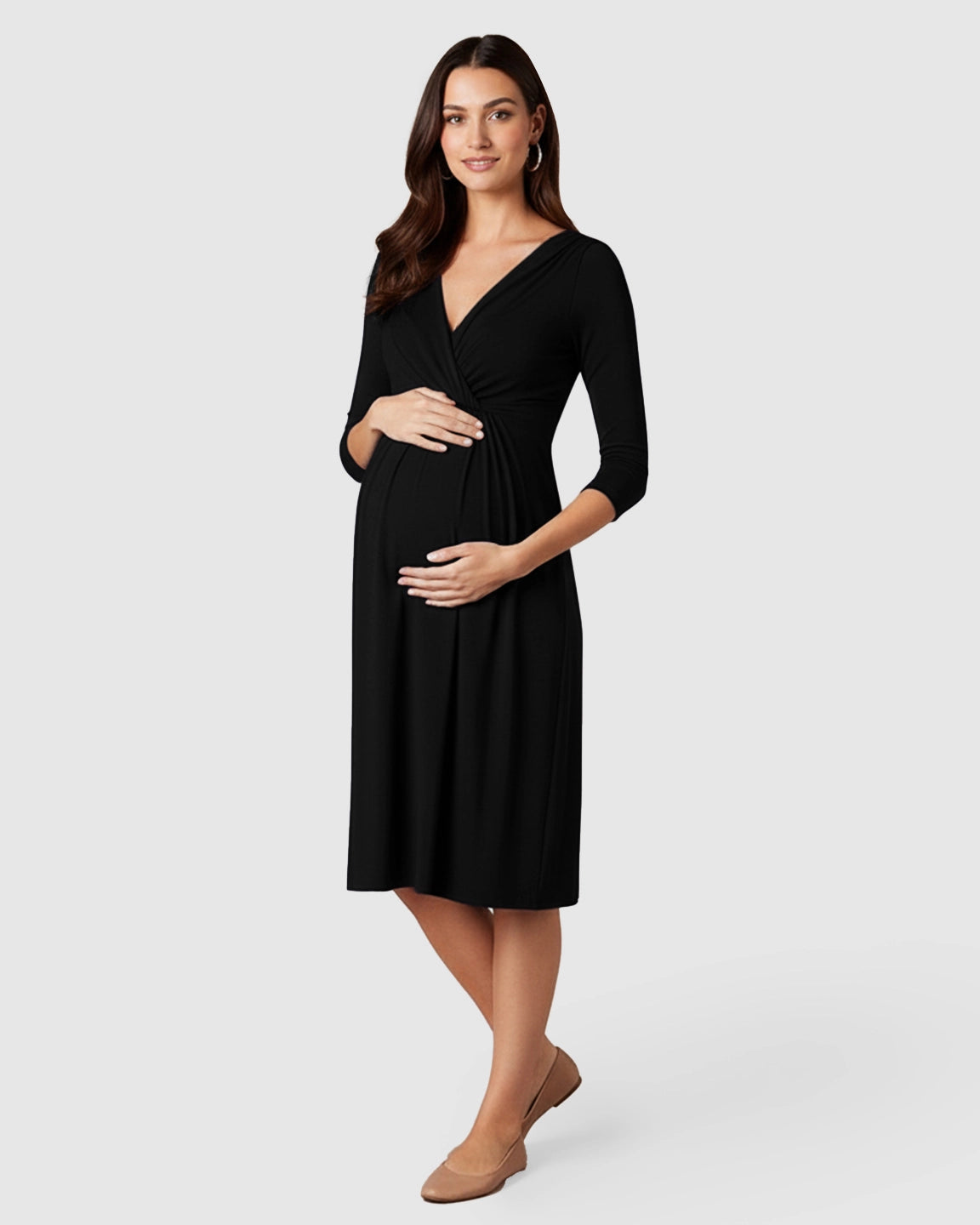 Elbow Length Sleeves Casual Maternity Dress