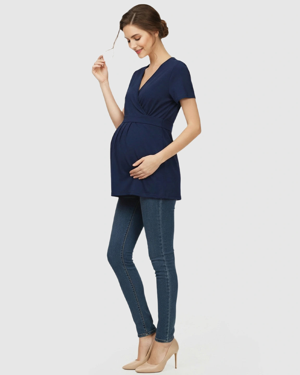 V-Neck Wrap-Style Maternity Top