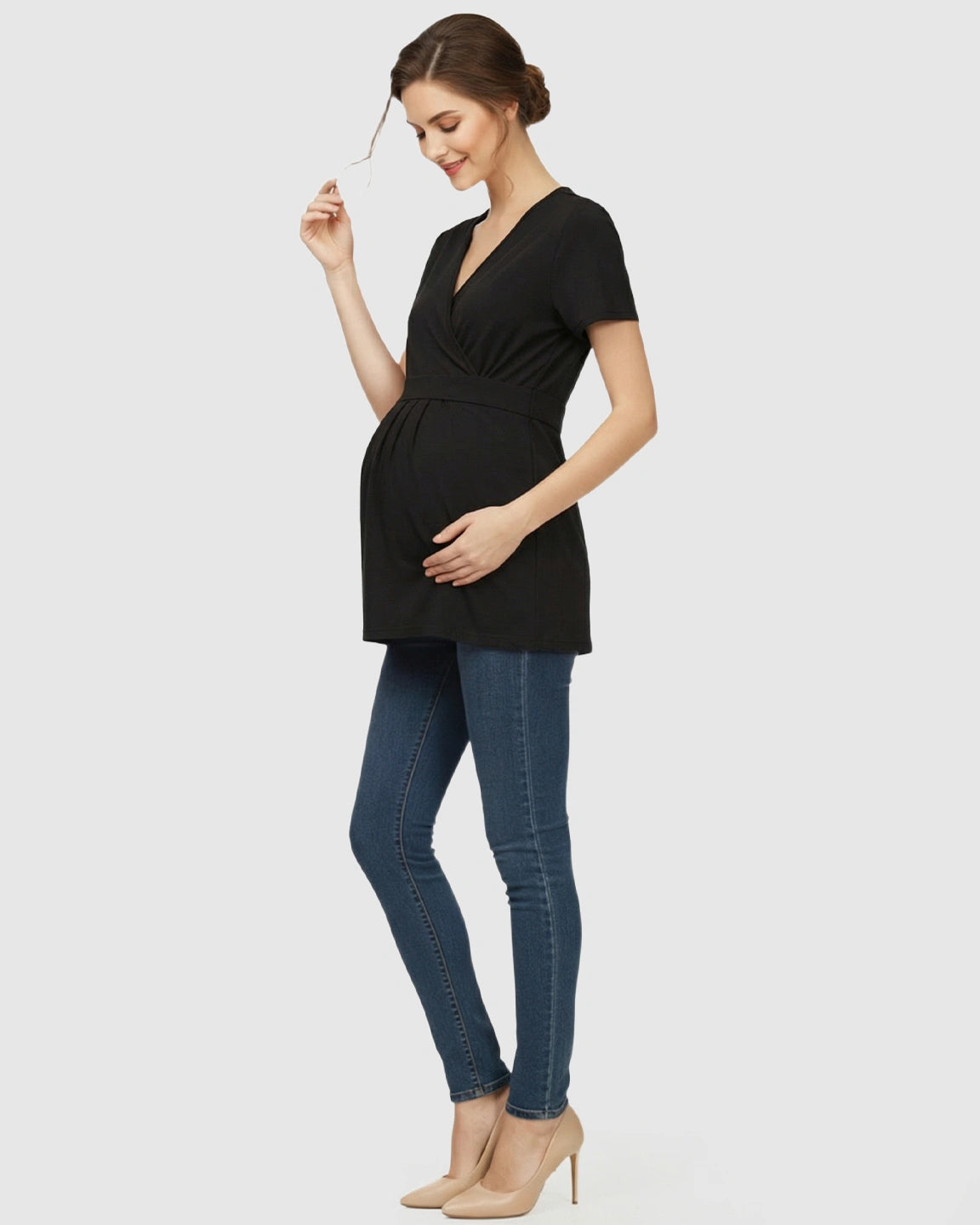 V-Neck Wrap-Style Maternity Top