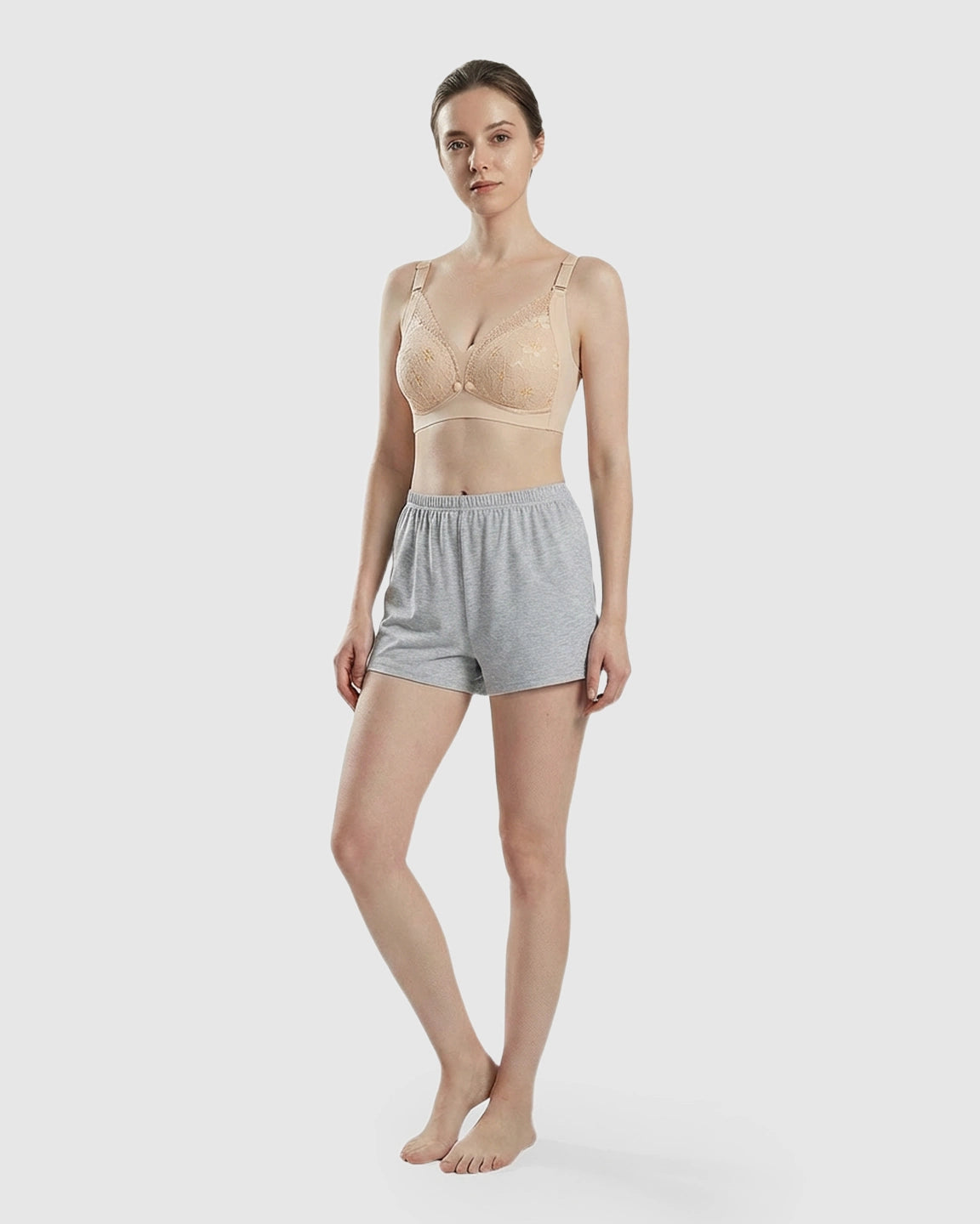 Snap Front Lace-Pattern Nursing Bra