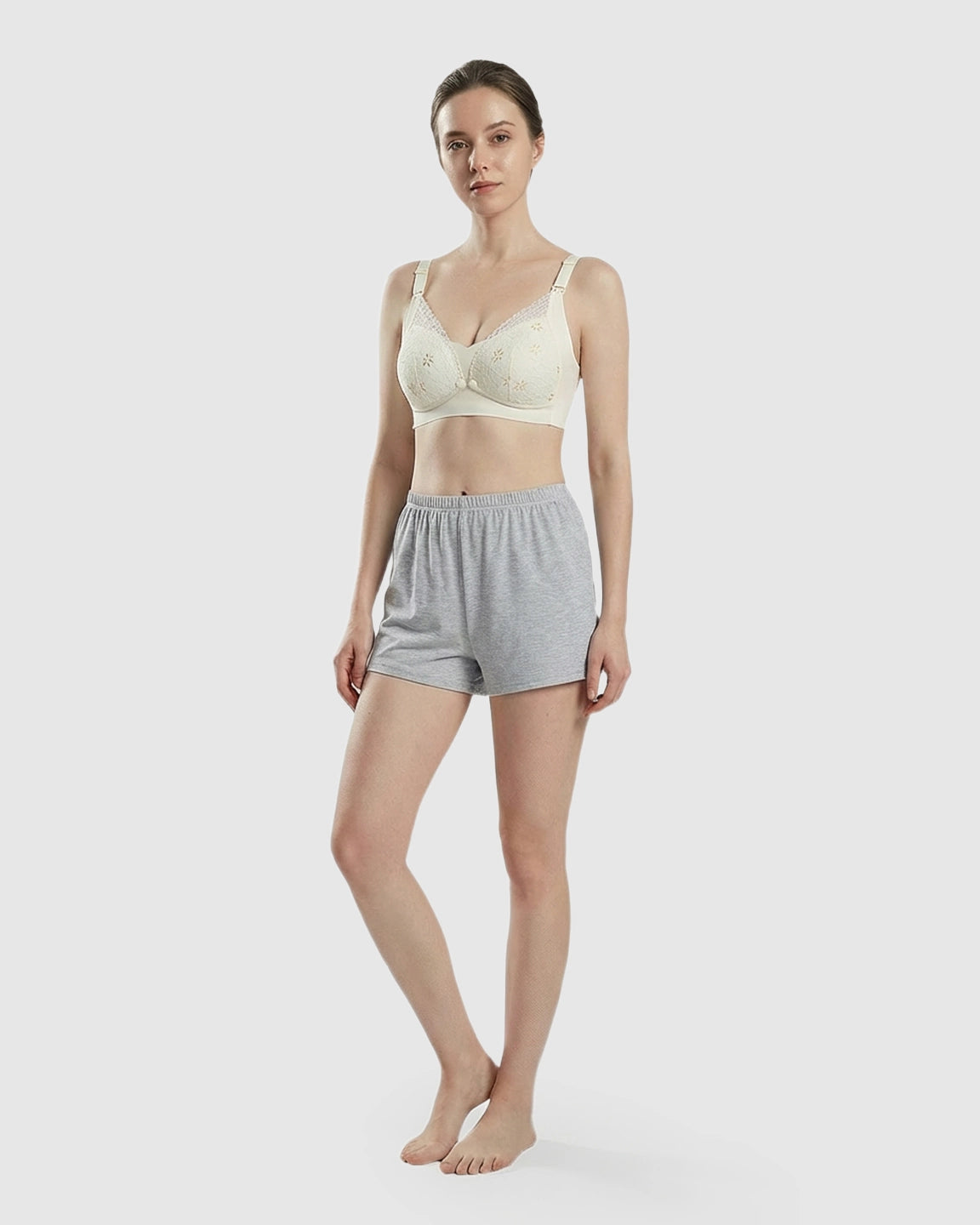 Snap Front Lace-Pattern Nursing Bra