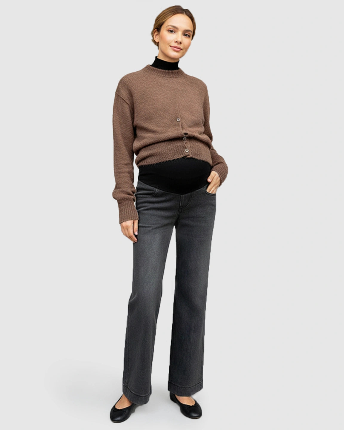 High-Waist Relaxed Fit Maternity Jeans