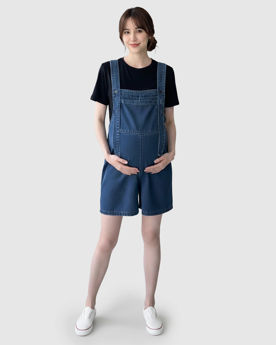 Front Bib Pocket Comfort Fit Maternity Denim Overalls