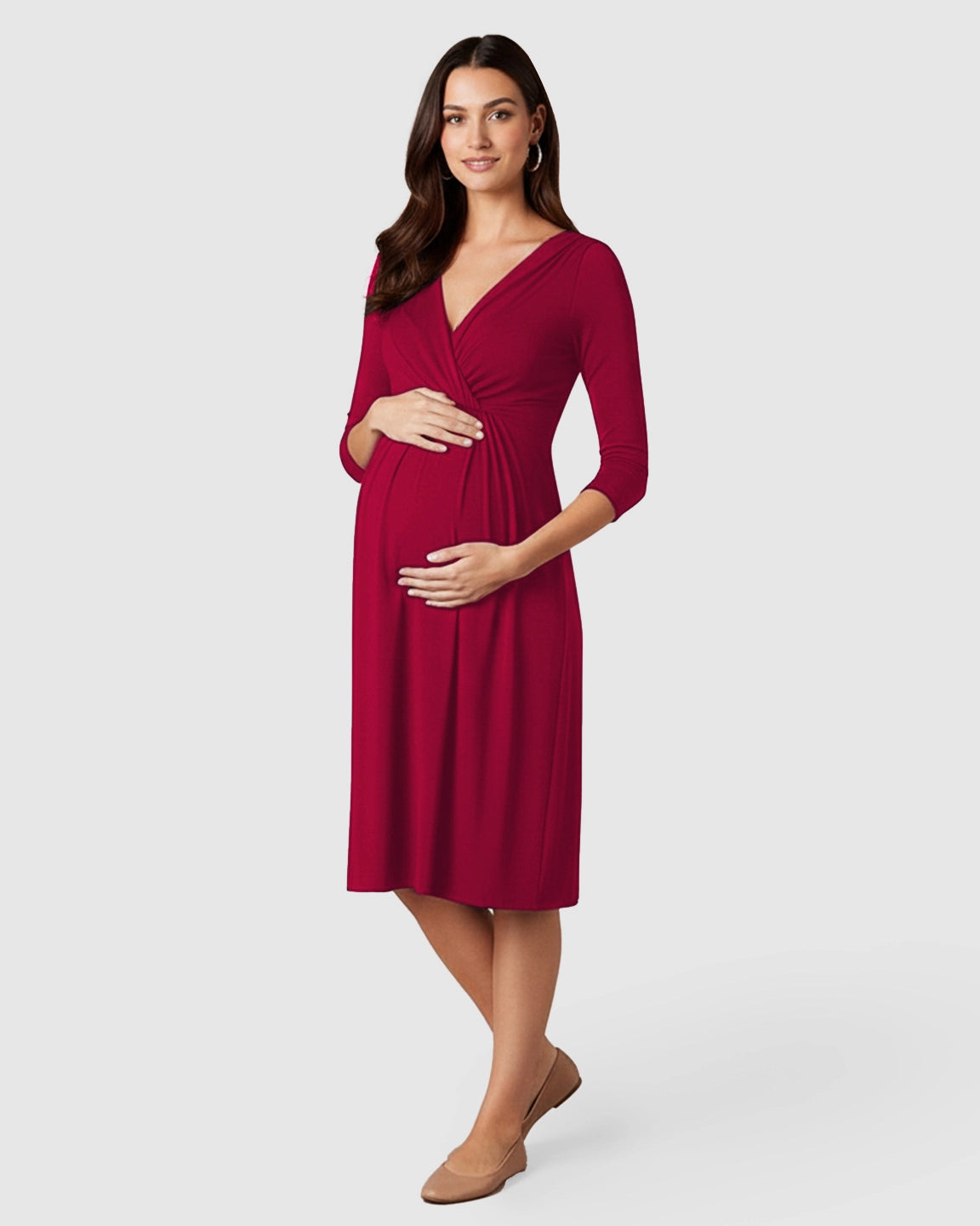 Elbow Length Sleeves Casual Maternity Dress