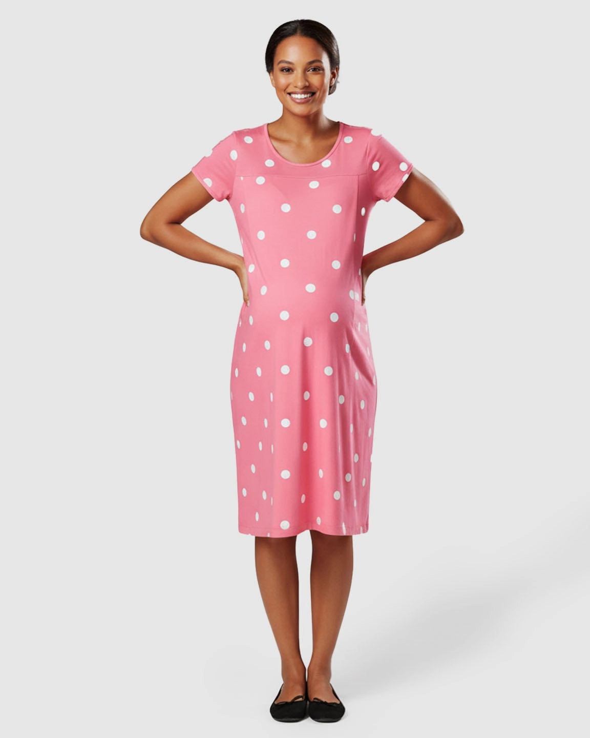 Polka Dot Loose Fit Maternity Dress