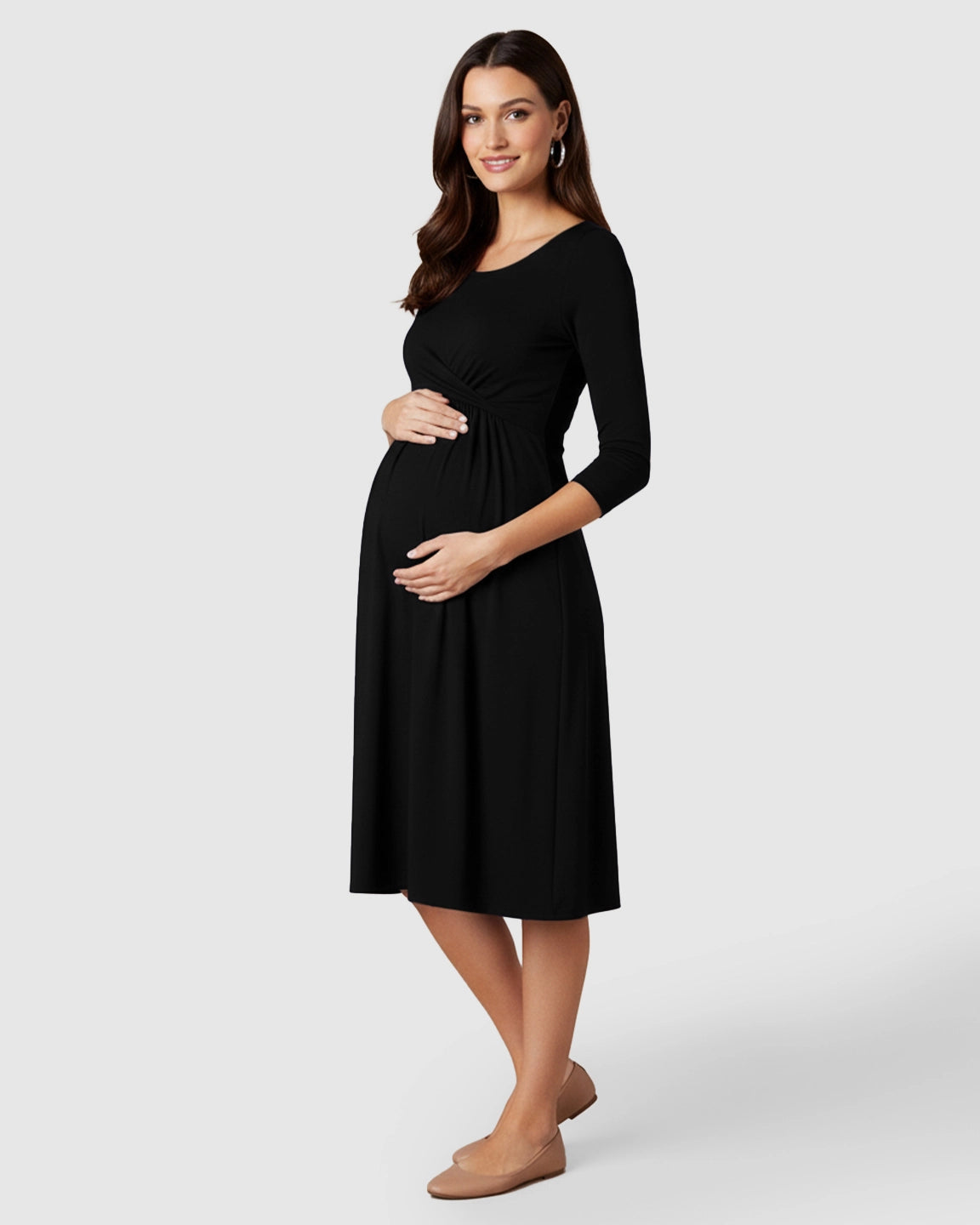 Elbow Length Sleeves Casual Maternity Dress