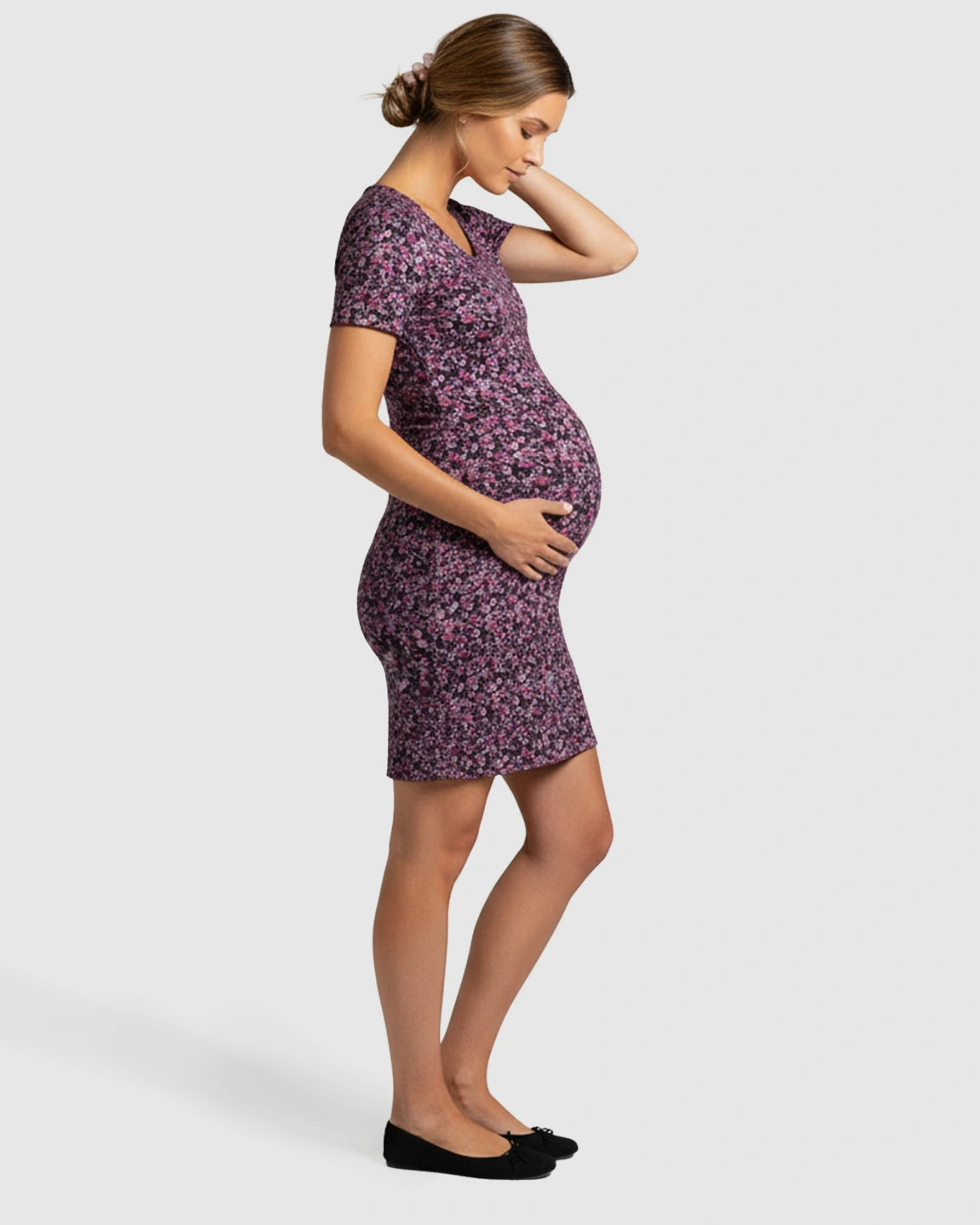 Short-Sleeve Bodycon Maternity Dress
