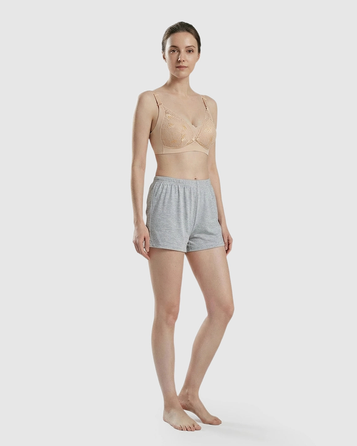 Snap Front Lace-Pattern Nursing Bra