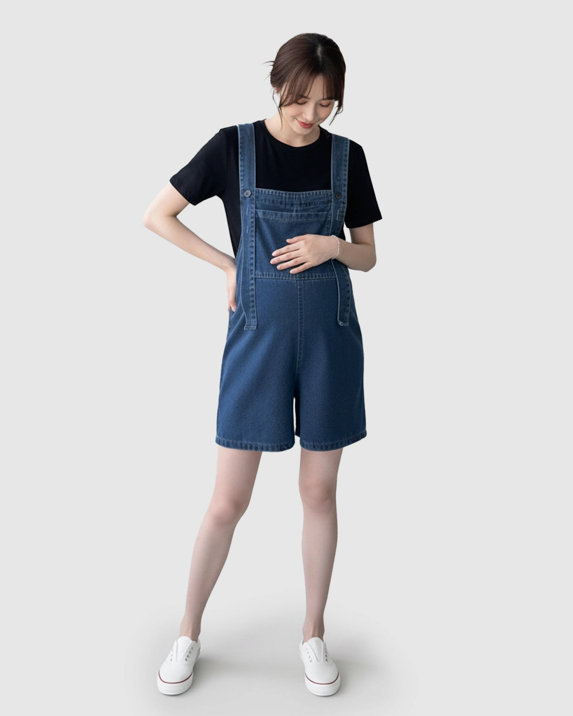Front Bib Pocket Comfort Fit Maternity Denim Overalls