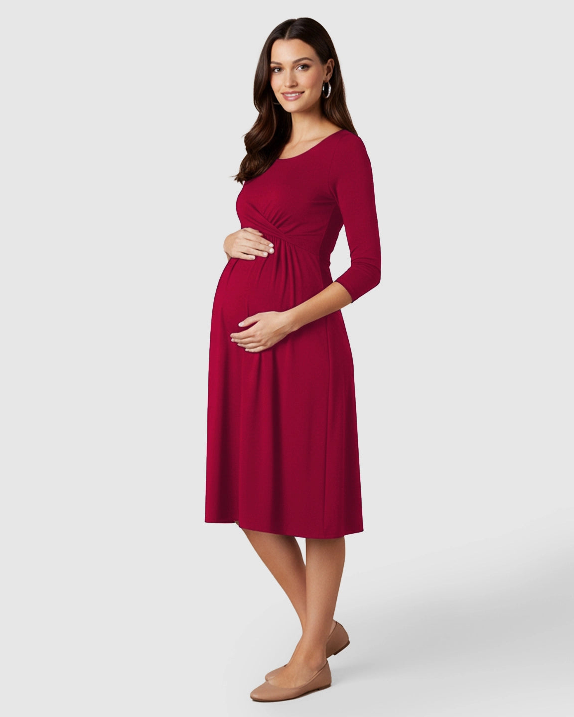 Elbow Length Sleeves Casual Maternity Dress