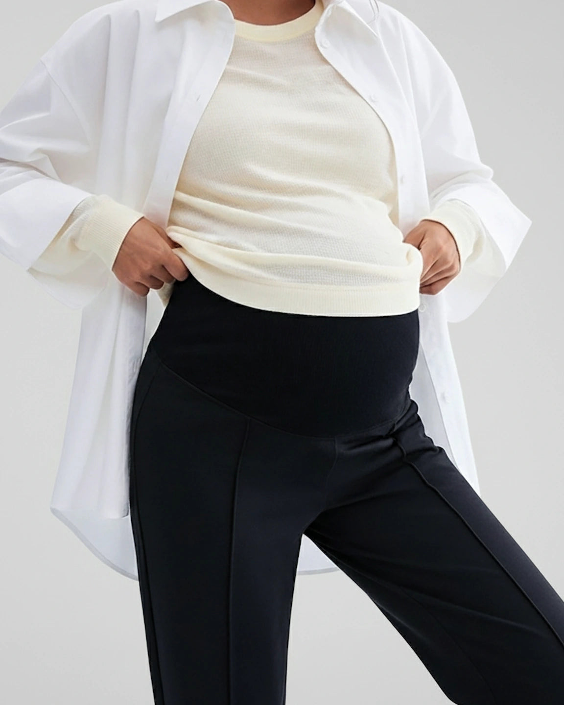 High-Waist Maternity Stretch Chino Pants