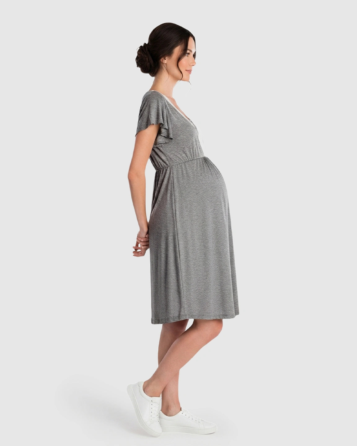 Lace-Trim V-Neck Maternity & Nursing Nightdress