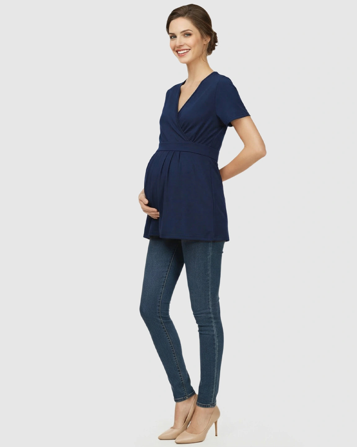 V-Neck Wrap-Style Maternity Top