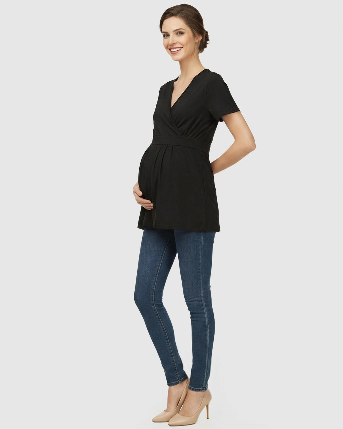 V-Neck Wrap-Style Maternity Top