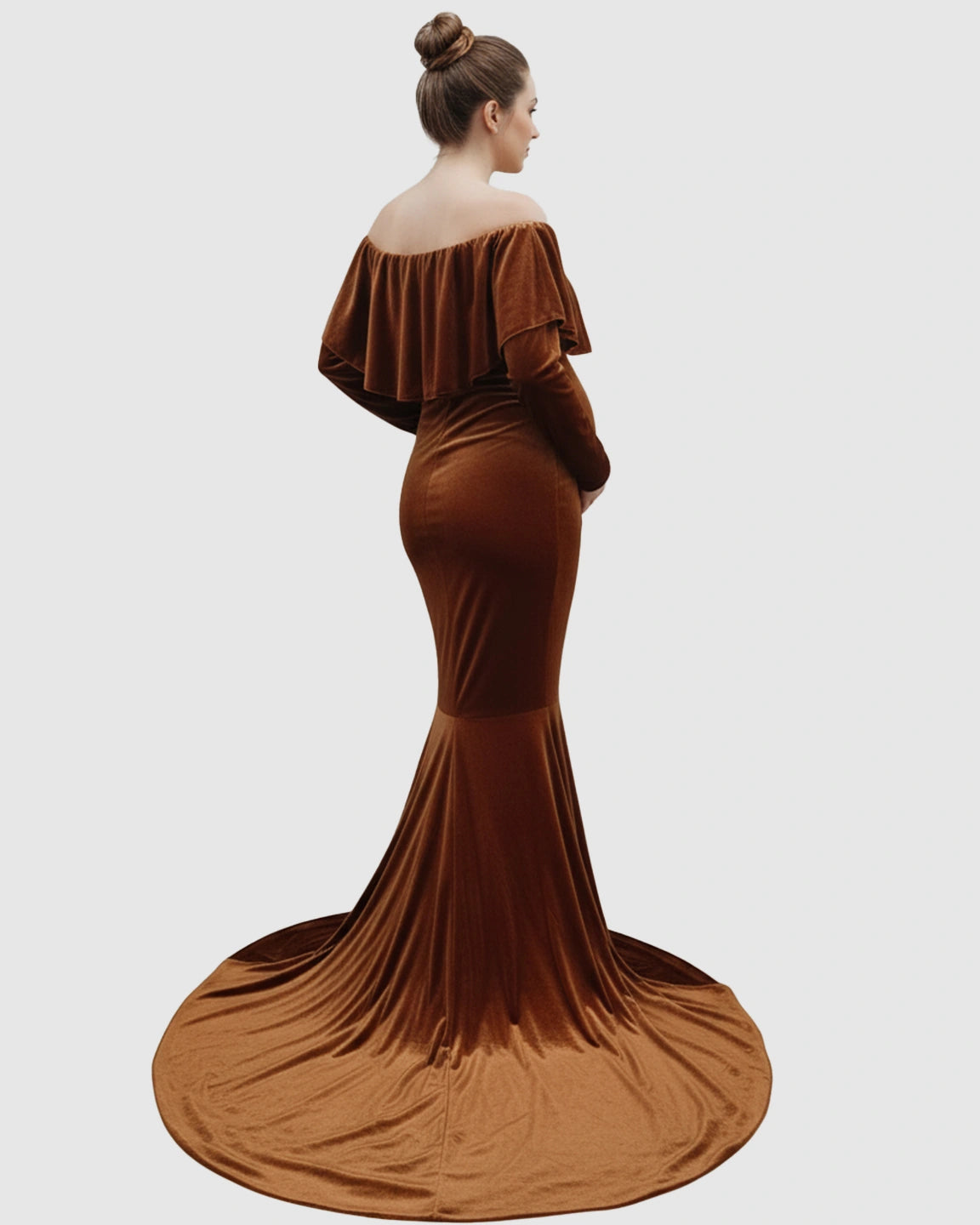 Off-Shoulder Fitted Maternity Photoshoot Dress