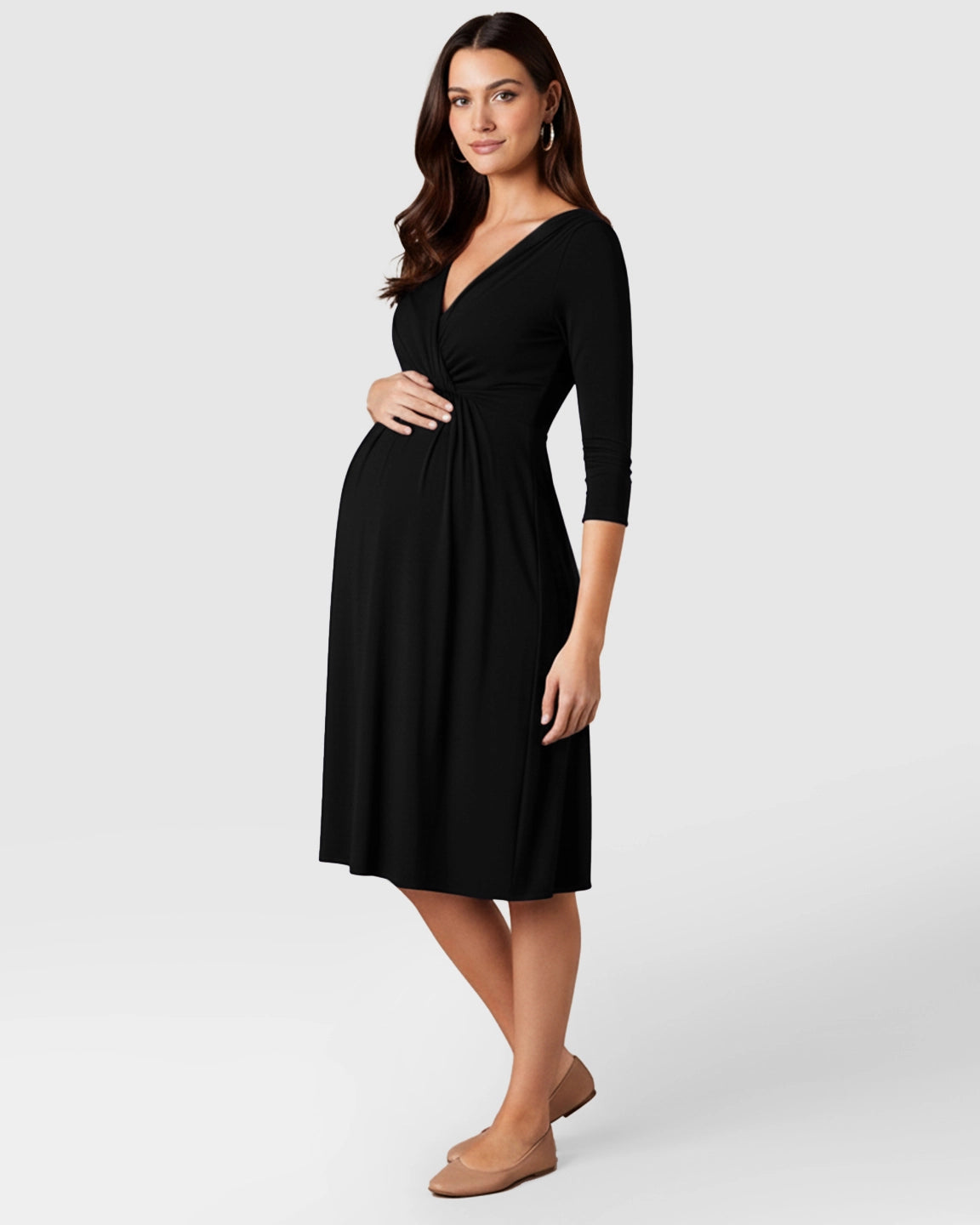 Elbow Length Sleeves Casual Maternity Dress