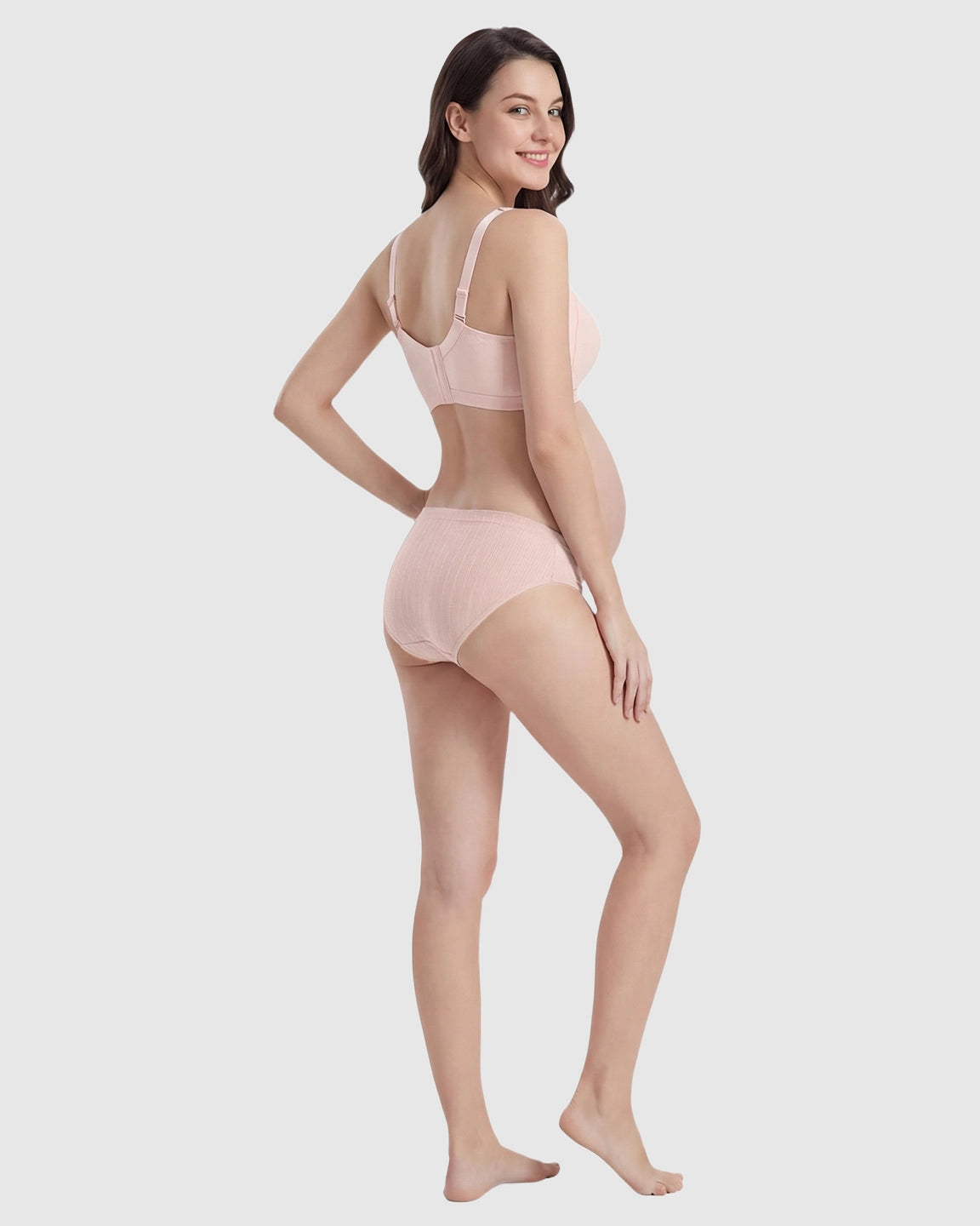 Front-Open Ribbed V-Neck Nursing Bra