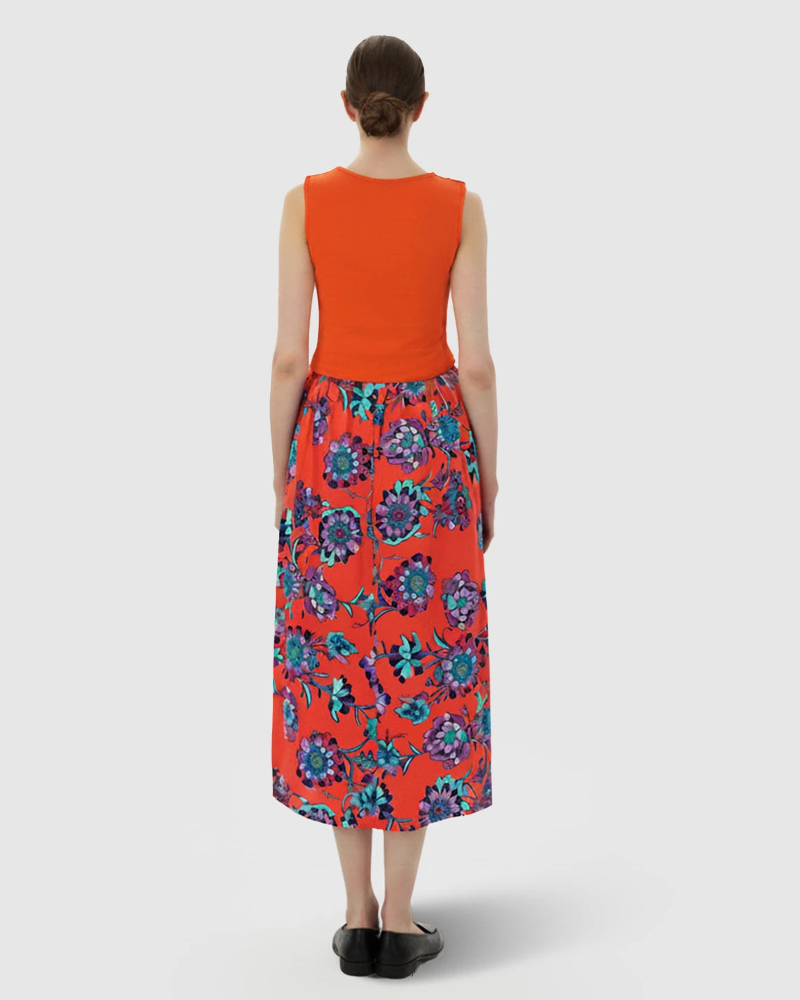 Twist-Front Floral Nursing & Maternity Midi Dress