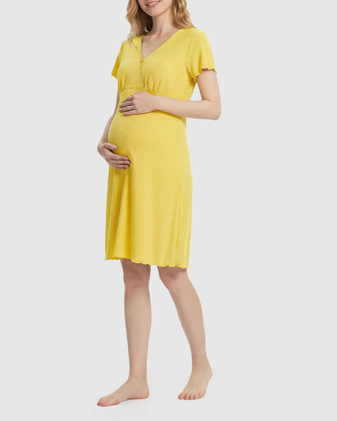 Hidden Nursing Access K-Fashion Maternity Lounge Dress