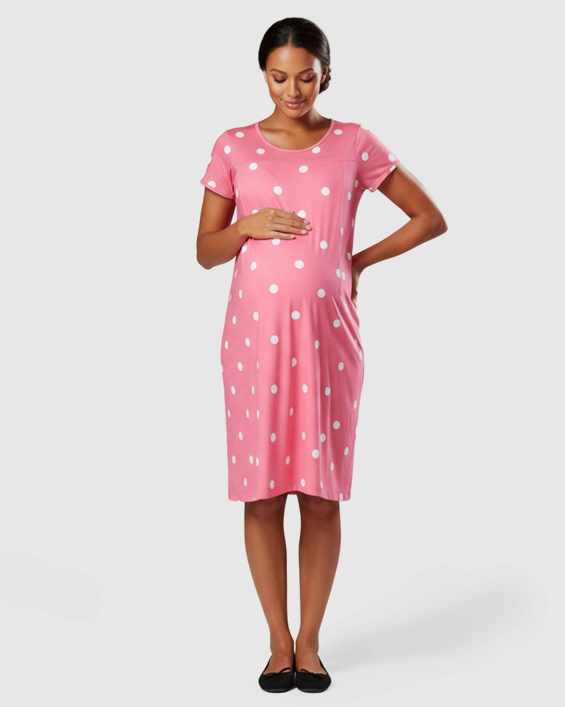 Polka Dot Loose Fit Maternity Dress