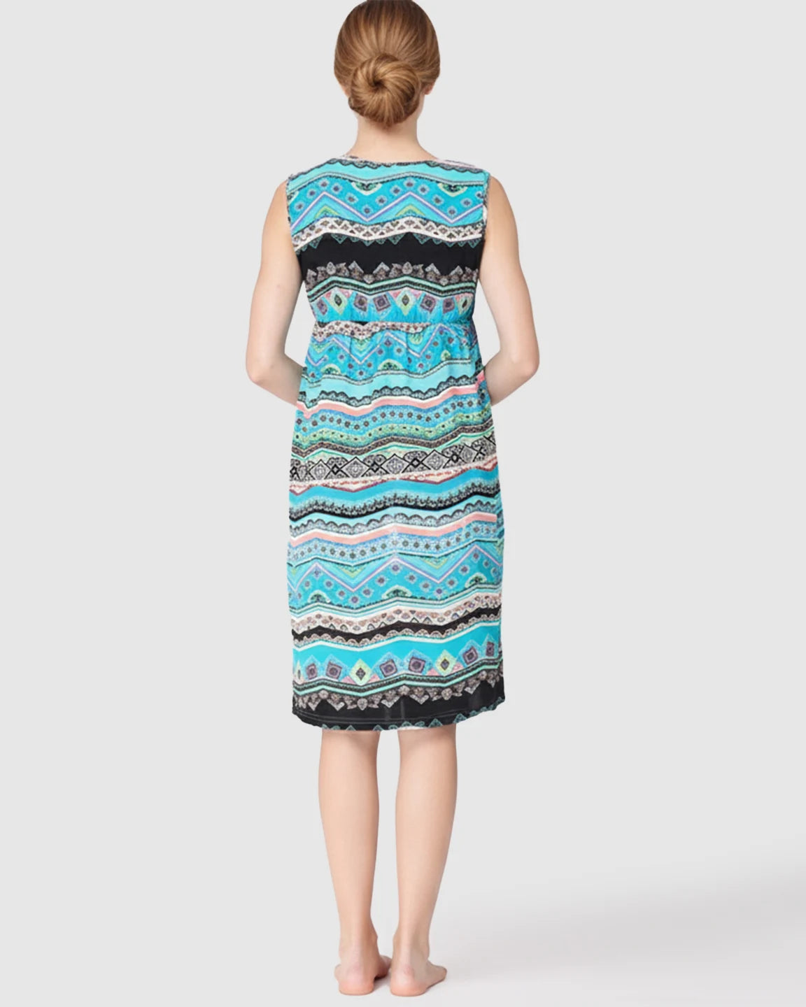 Cross-Nursing Sleeveless Casual Maternity Midi Dress