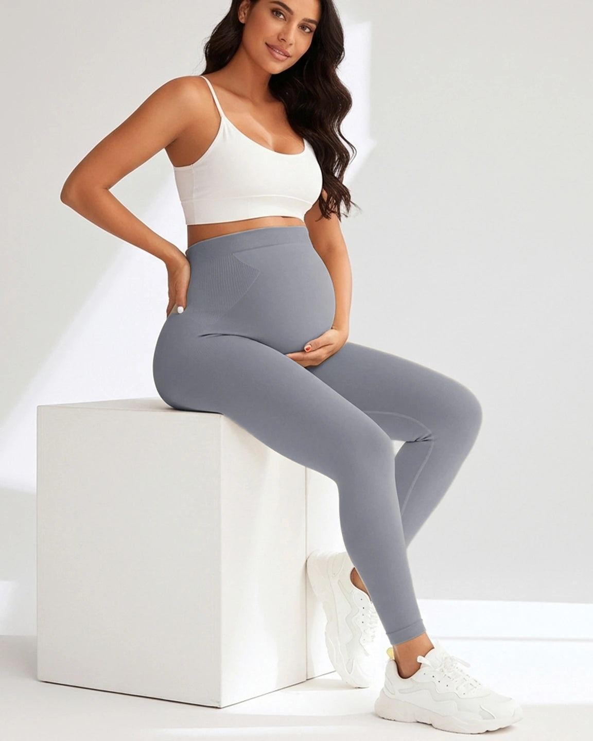 Soft Stretch Over-Belly Full Length Maternity Leggings