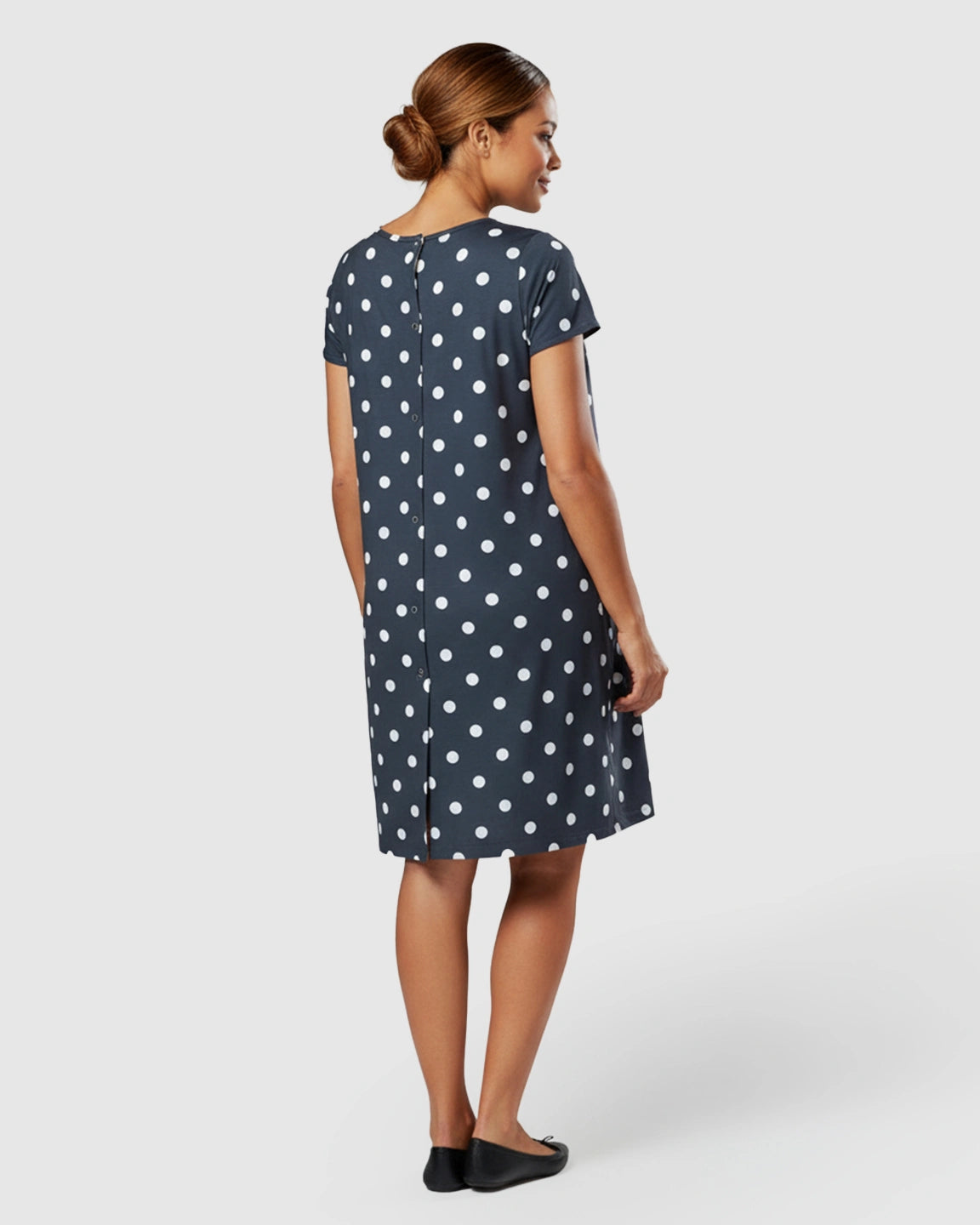 Hidden Nursing Opening Polka Dot Maternity Dress