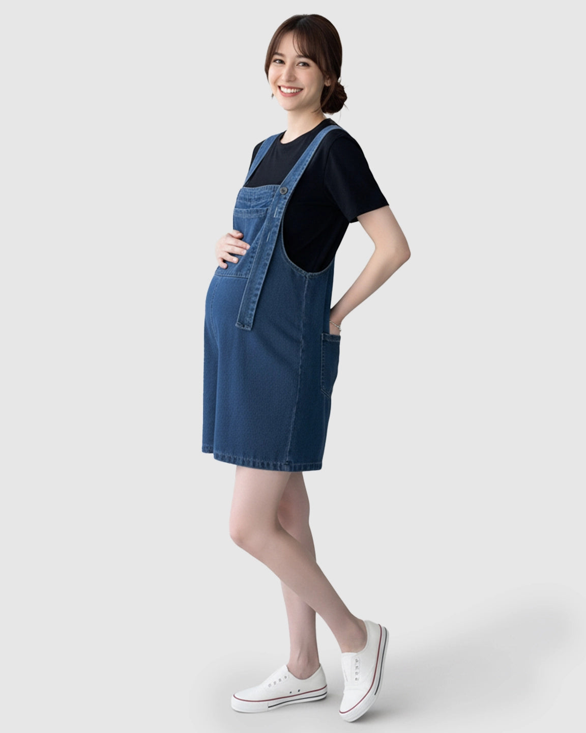 Front Bib Pocket Comfort Fit Maternity Denim Overalls
