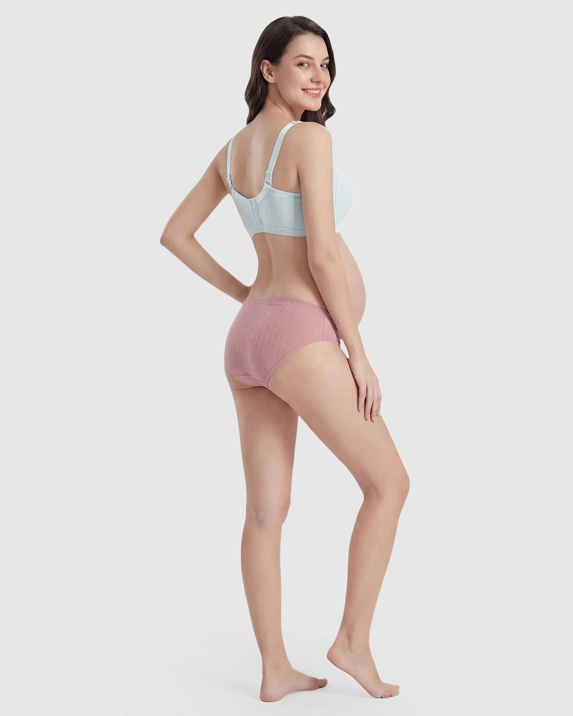 Front-Open Ribbed V-Neck Nursing Bra