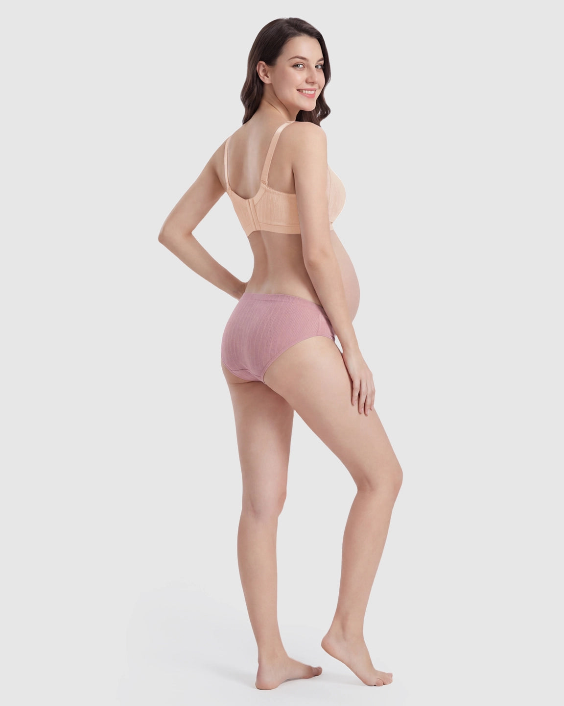 Front-Open Ribbed V-Neck Nursing Bra