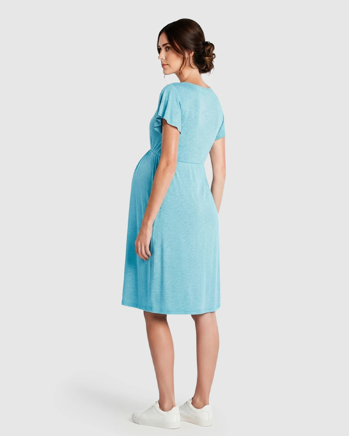 Lace-Trim V-Neck Maternity & Nursing Nightdress