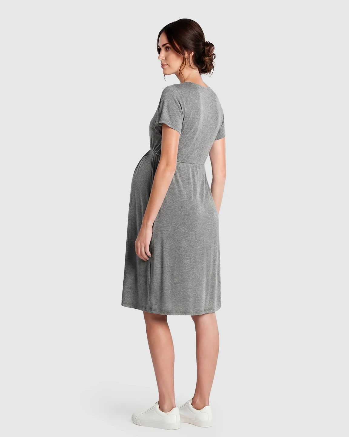 Lace-Trim V-Neck Maternity & Nursing Nightdress