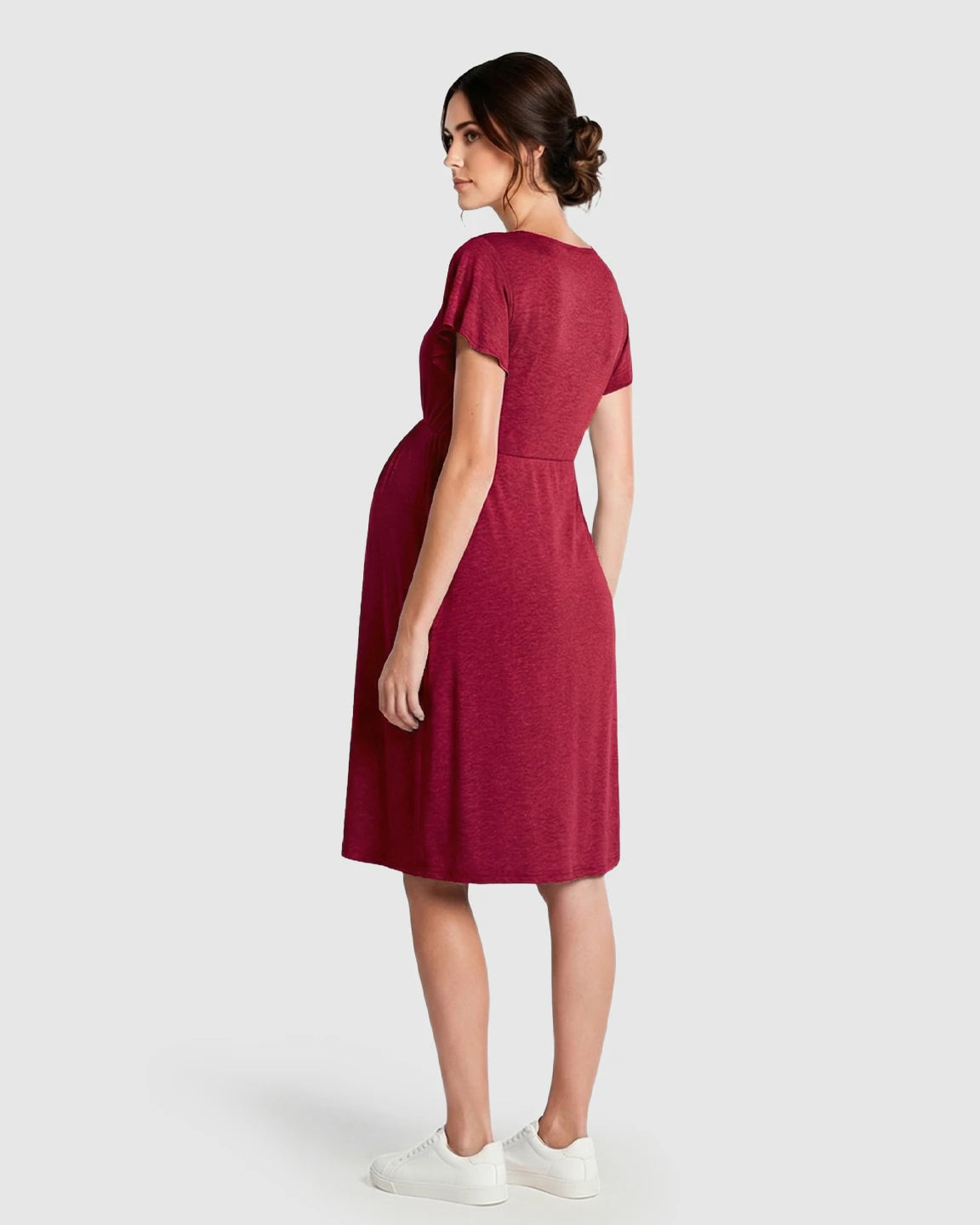 Lace-Trim V-Neck Maternity & Nursing Nightdress