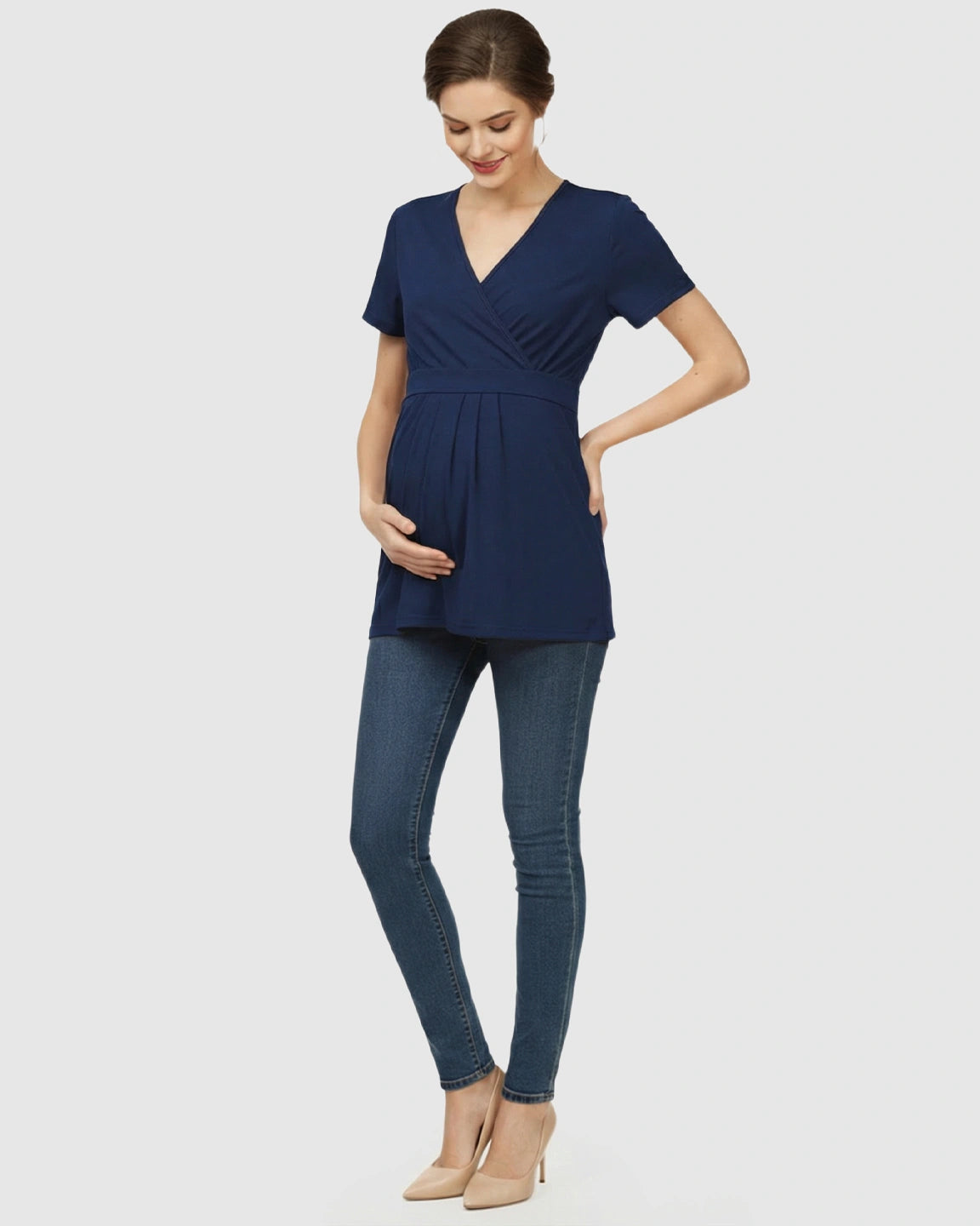 V-Neck Wrap-Style Maternity Top