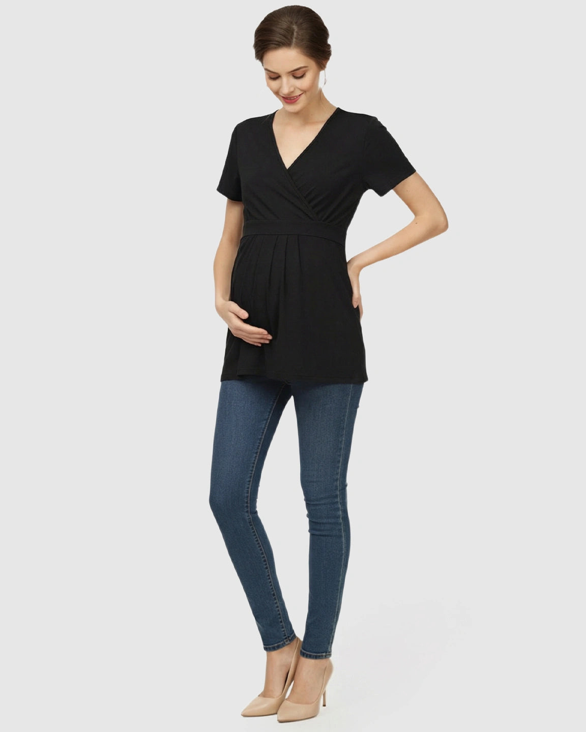V-Neck Wrap-Style Maternity Top