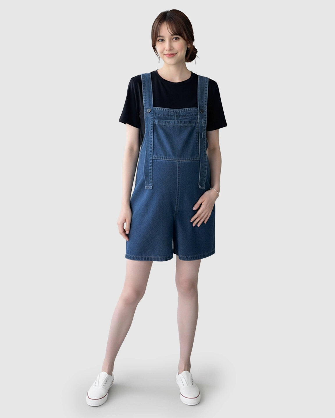Front Bib Pocket Comfort Fit Maternity Denim Overalls