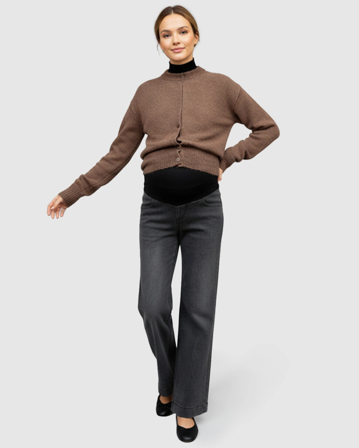 High-Waist Relaxed Fit Maternity Jeans