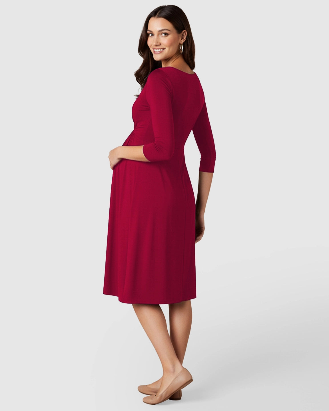 Elbow Length Sleeves Casual Maternity Dress