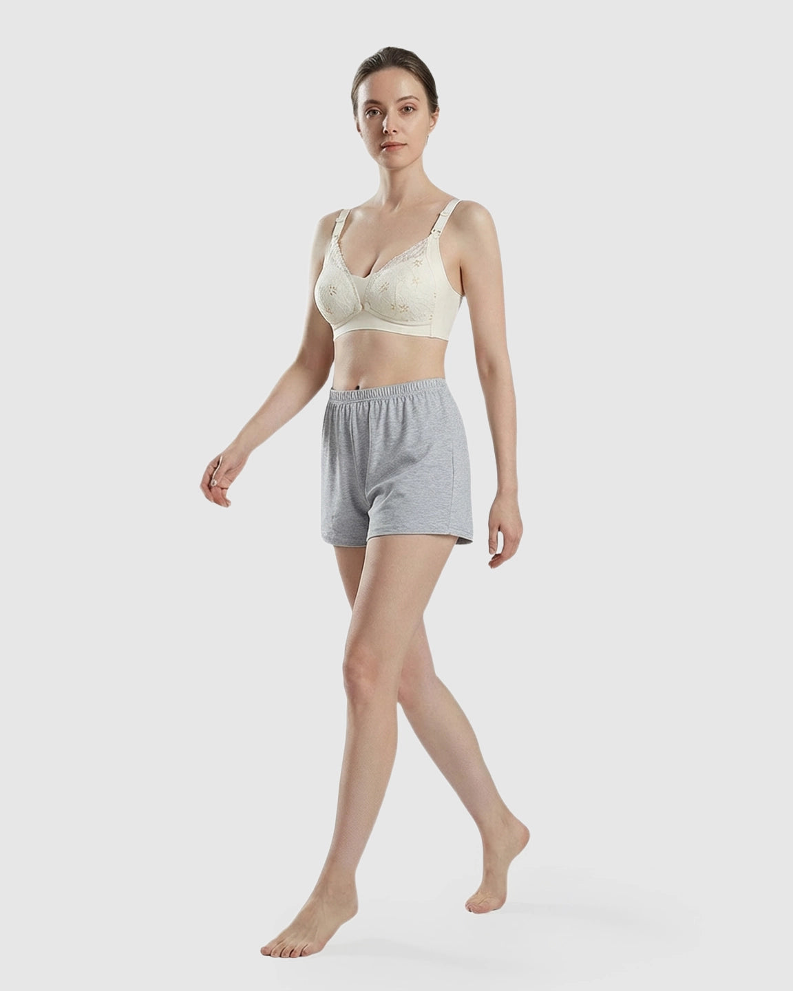 Snap Front Lace-Pattern Nursing Bra