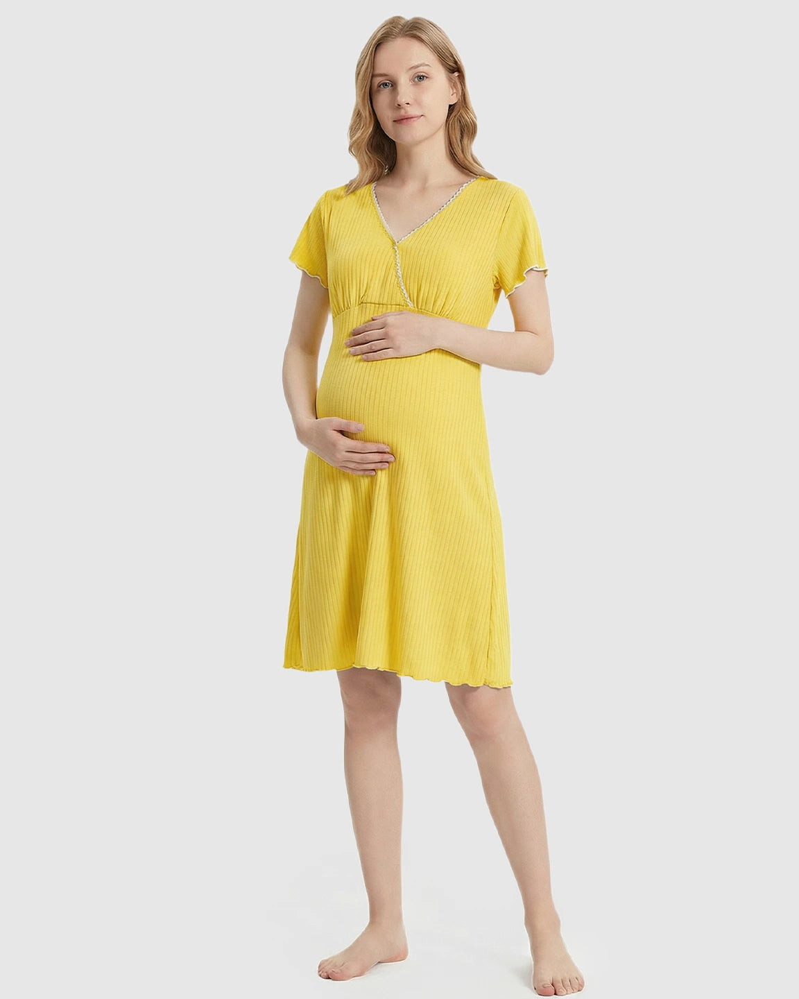 Hidden Nursing Access K-Fashion Maternity Lounge Dress