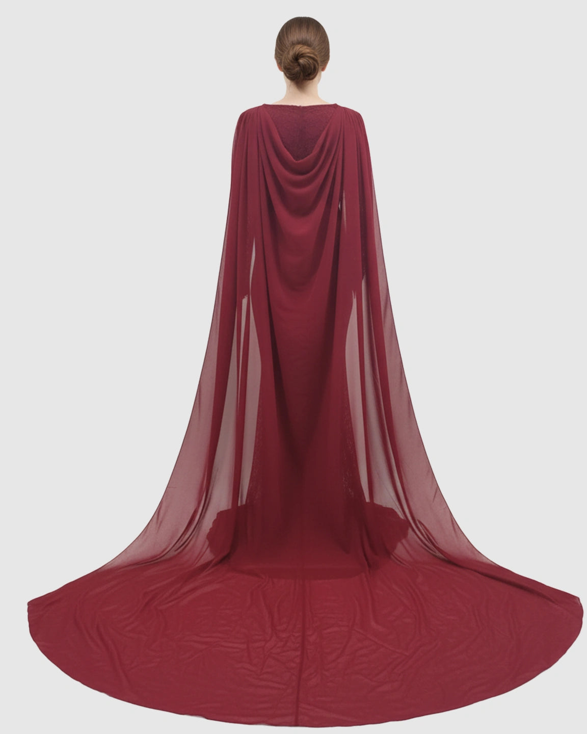 Lace Cape Trailing Maternity Photography Gown