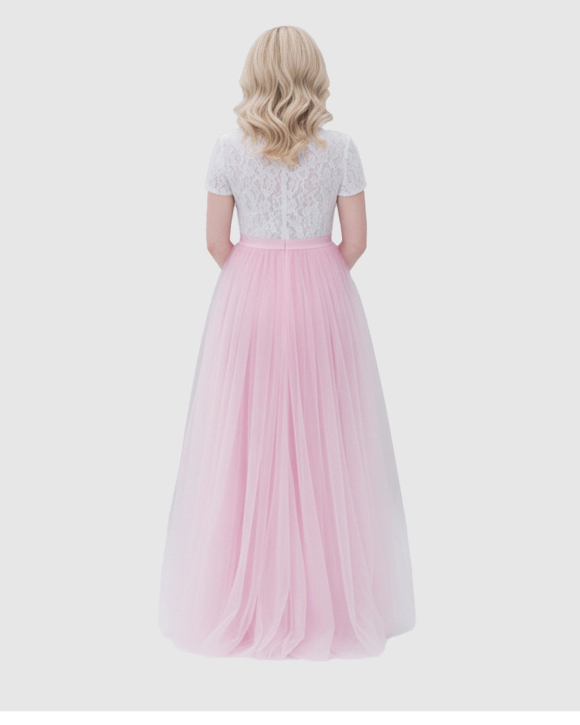 Two-Piece Lace & Tulle Maternity Gown
