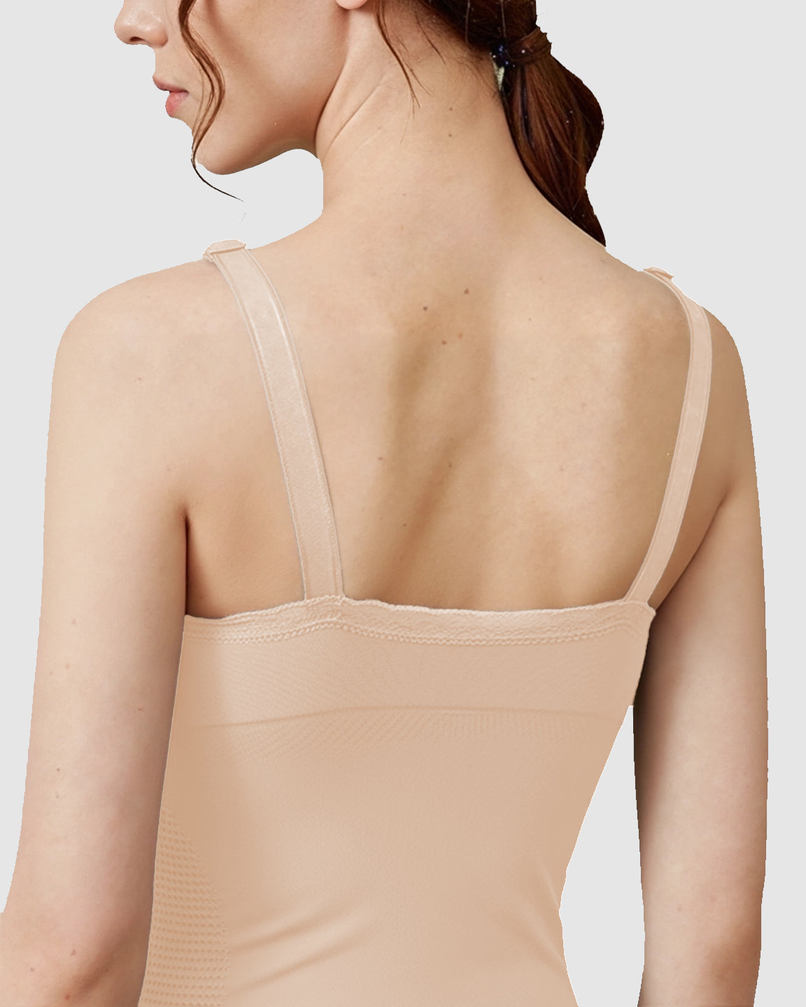 Seamless Lace-Trim V-Neck Nursing Cami