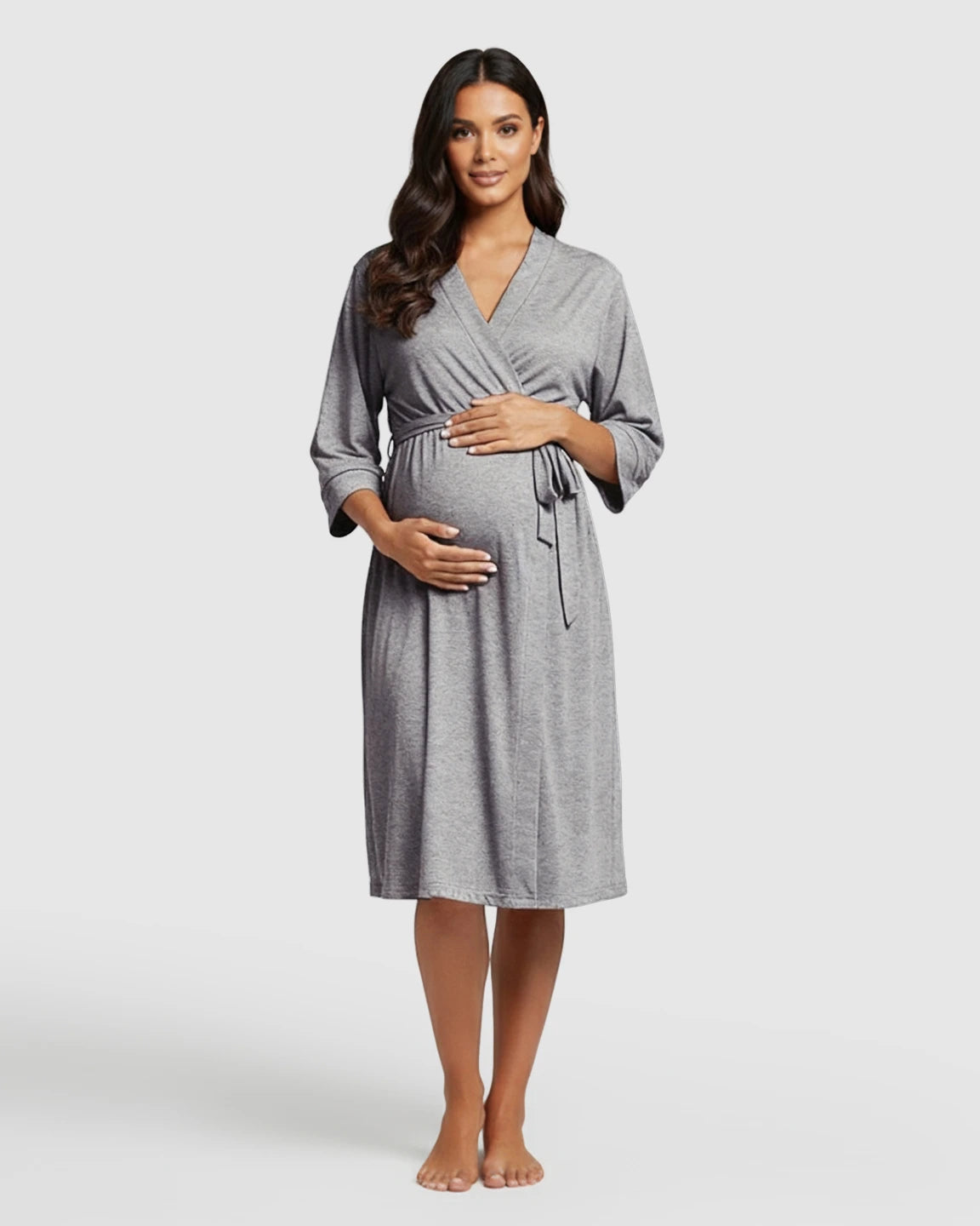 Mid-Length Classic Kimono Maternity & Postpartum Robe